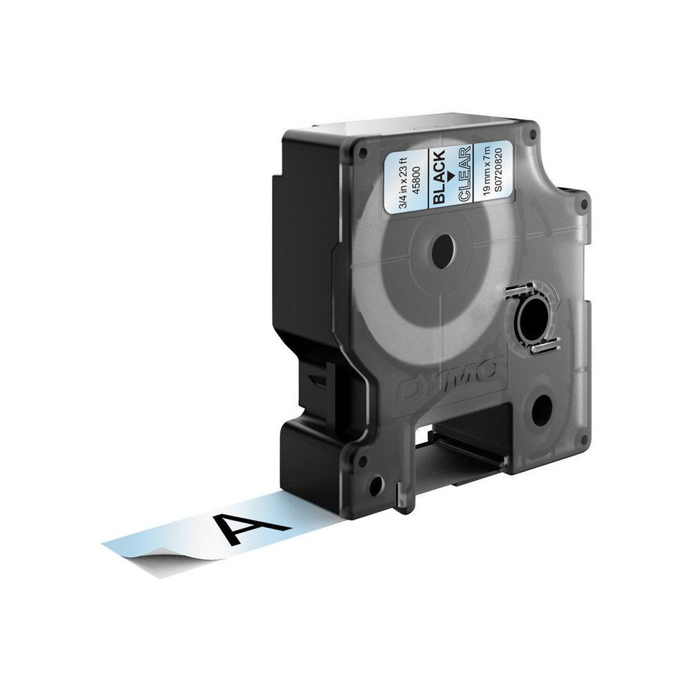 DYMO D1 - Standard Étiquettes - Noir sur transparent - 19mm x 7m DYMO D1 - Standard Étiquettes - Noir sur transparent - 19mm x 7m