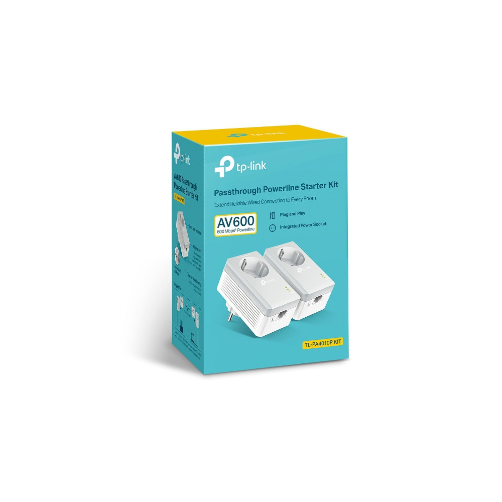 TP-Link TL-PA4010P KIT V5 Adaptateur réseau CPL 600 Mbit s Ethernet LAN Blanc 2 pièce(s)
