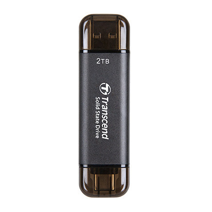 Transcend TS2TESD310C lecteur à circuits intégrés externe 2 To USB Type-A vers USB Type-C 3.2 Gen 2 (3.1 Gen 2) Noir