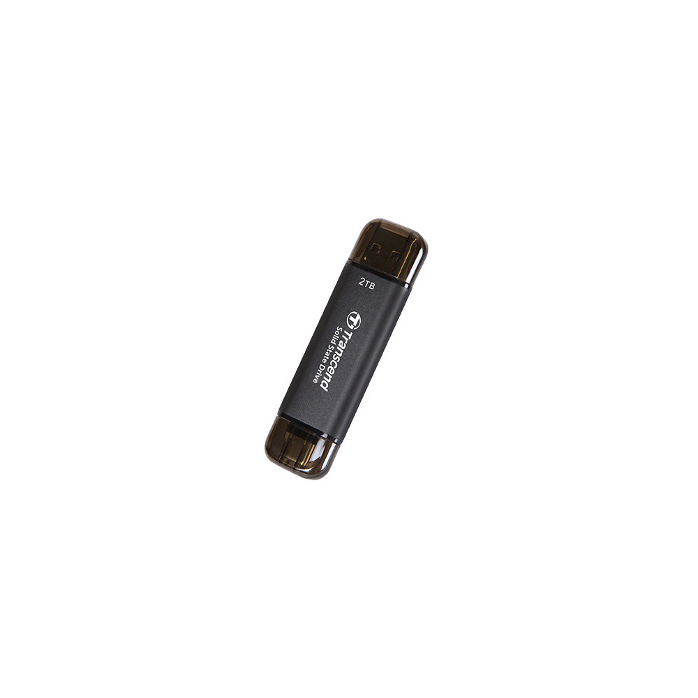 Transcend TS2TESD310C lecteur à circuits intégrés externe 2 To USB Type-A vers USB Type-C 3.2 Gen 2 (3.1 Gen 2) Noir