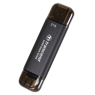 Transcend TS2TESD310C lecteur à circuits intégrés externe 2 To USB Type-A vers USB Type-C 3.2 Gen 2 (3.1 Gen 2) Noir