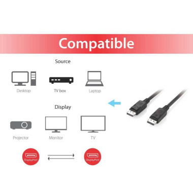 Equip 119331 câble DisplayPort 1 m Noir