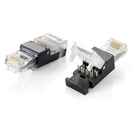 Equip 121163 connecteur de fils RJ-45 Noir, Transparent