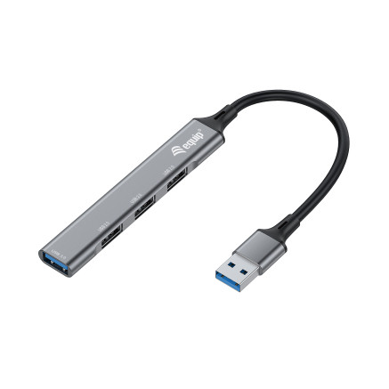 Equip 128960 hub & concentrateur USB 3.2 Gen 1 (3.1 Gen 1) Type-A 5000 Mbit s Noir, Gris