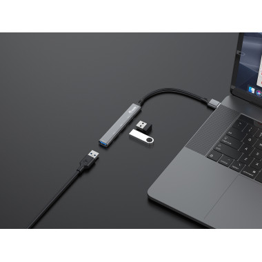 Equip 128960 hub & concentrateur USB 3.2 Gen 1 (3.1 Gen 1) Type-A 5000 Mbit s Noir, Gris