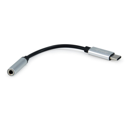 Equip 133474 câble de téléphone portable Noir, Argent 0,15 m USB-C 3,5 mm