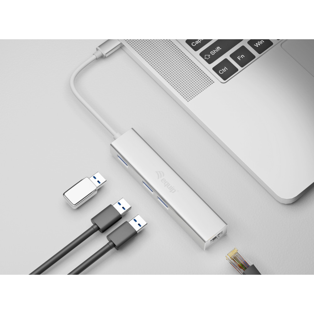 Equip 133481 station d'accueil USB 3.2 Gen 1 (3.1 Gen 1) Type-C Argent