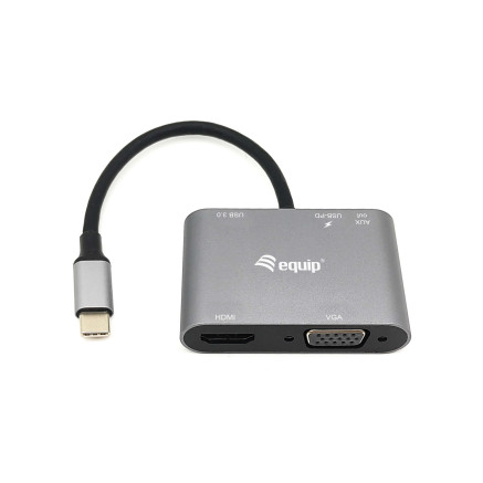 Equip 133483 station d'accueil Avec fil USB 3.2 Gen 1 (3.1 Gen 1) Type-C Noir, Gris