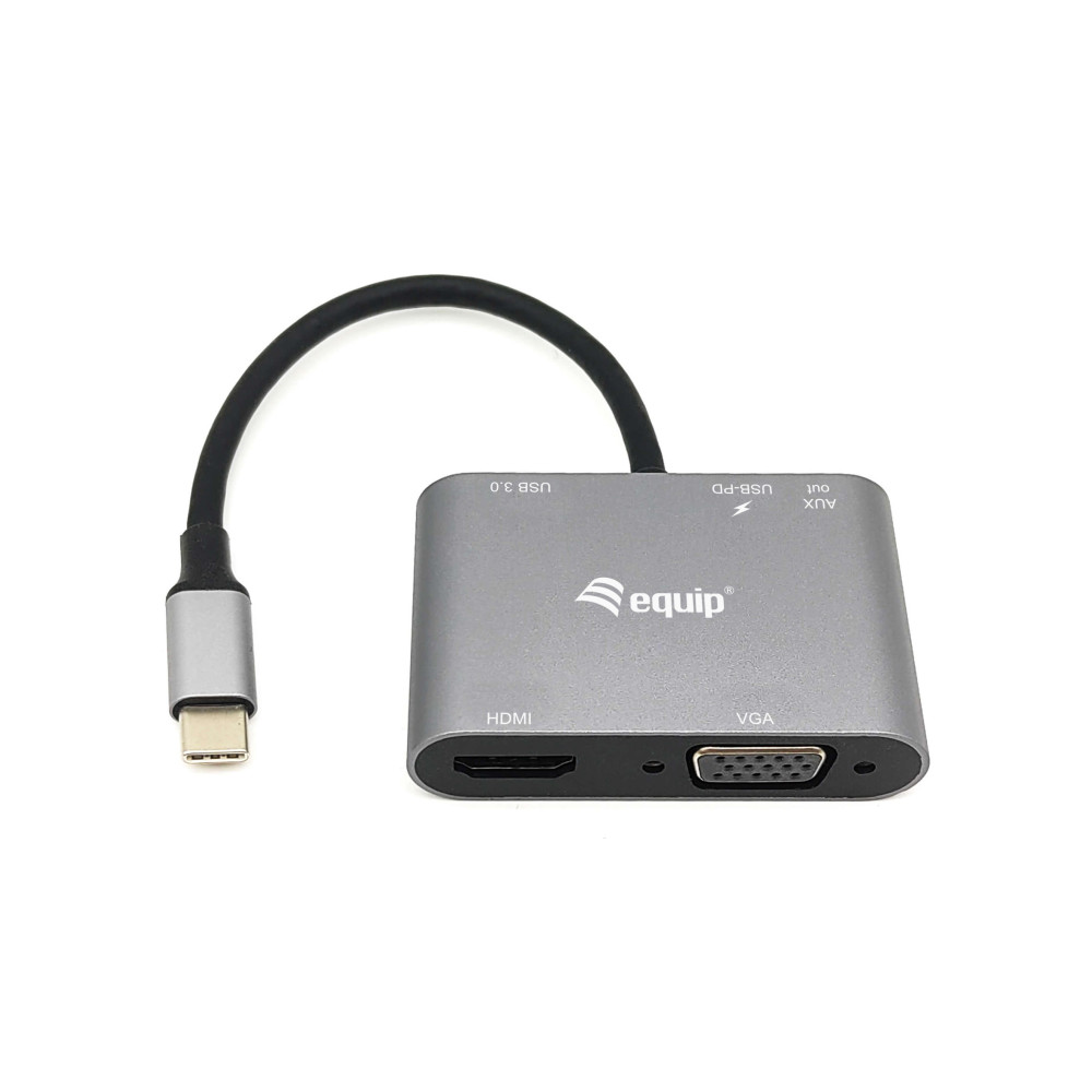 Equip 133483 station d'accueil Avec fil USB 3.2 Gen 1 (3.1 Gen 1) Type-C Noir, Gris Equip 133483 station d'accueil Avec fil USB 3.2 Gen 1 (3.1 Gen 1) Type-C Noir, Gris