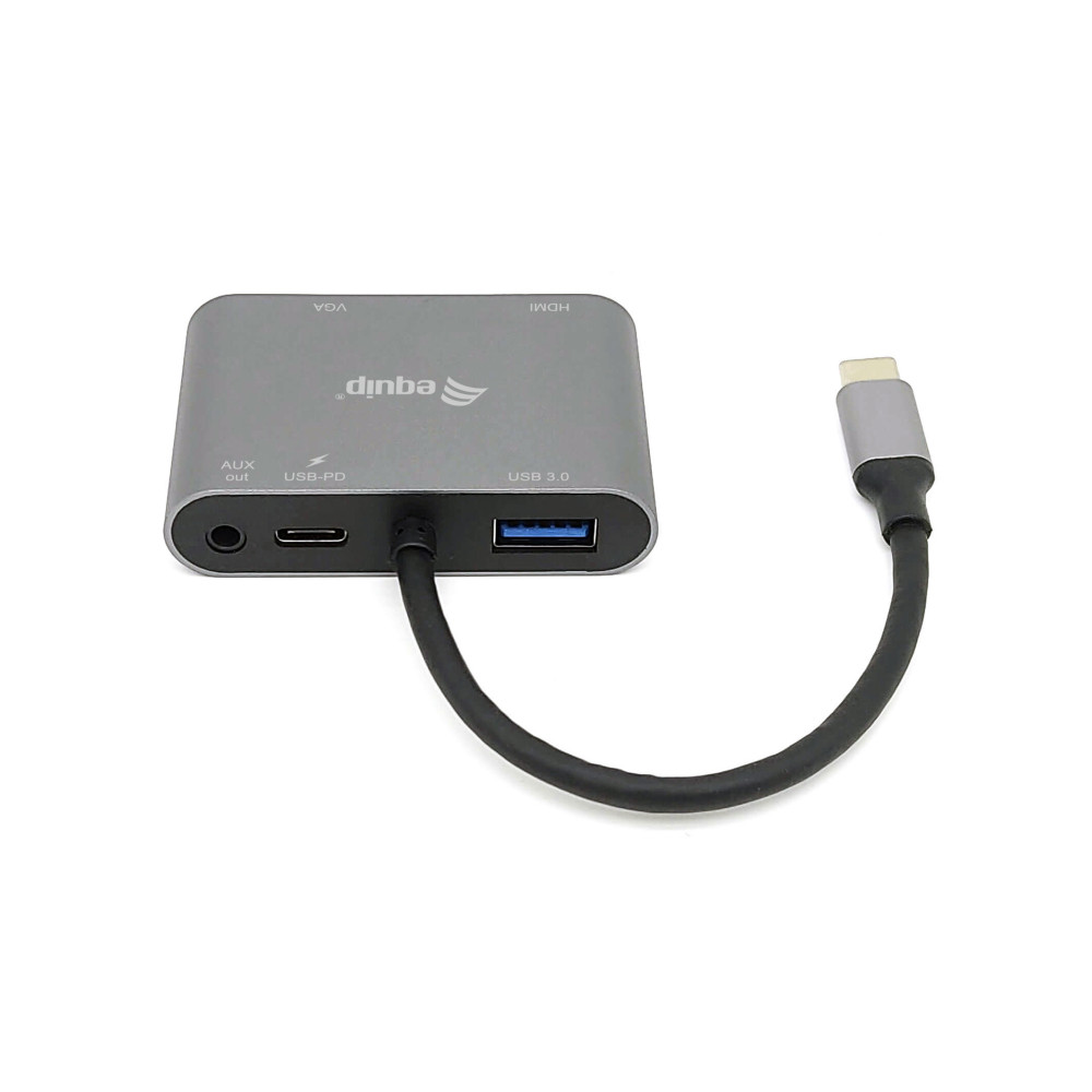 Equip 133483 station d'accueil Avec fil USB 3.2 Gen 1 (3.1 Gen 1) Type-C Noir, Gris