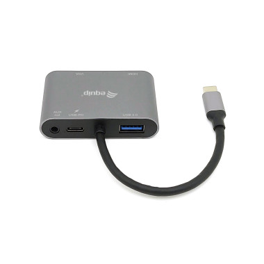 Equip 133483 station d'accueil Avec fil USB 3.2 Gen 1 (3.1 Gen 1) Type-C Noir, Gris