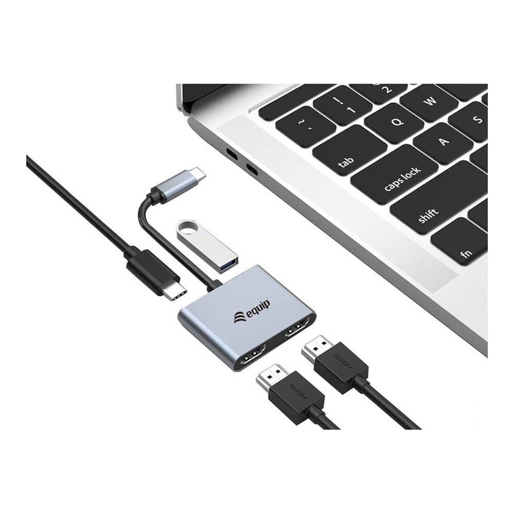 Equip 133484 station d'accueil USB 3.2 Gen 1 (3.1 Gen 1) Type-C Argent