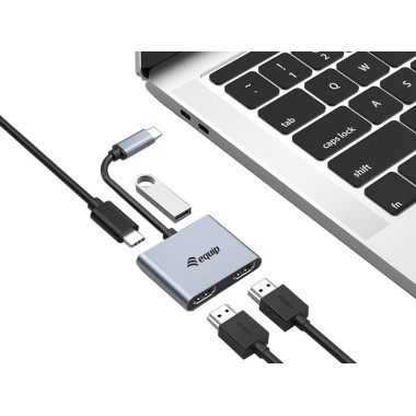 Equip 133484 station d'accueil USB 3.2 Gen 1 (3.1 Gen 1) Type-C Argent