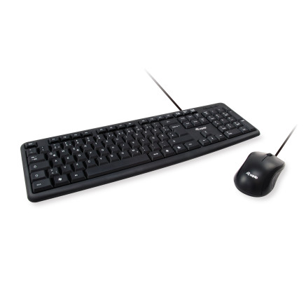 Equip 245200 clavier Souris incluse Bureau USB QWERTY Allemand Noir