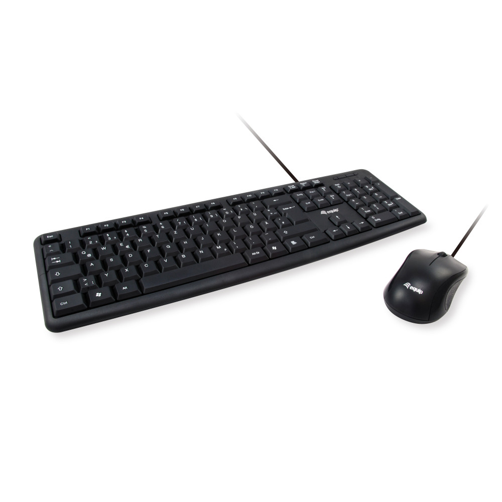 Equip 245200 clavier Souris incluse Bureau USB QWERTY Allemand Noir Equip 245200 clavier Souris incluse Bureau USB QWERTY Allemand Noir