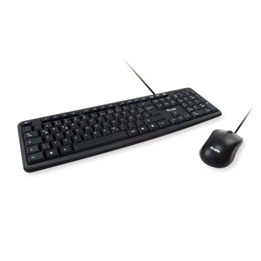 Equip 245200 clavier Souris incluse Bureau USB QWERTY Allemand Noir