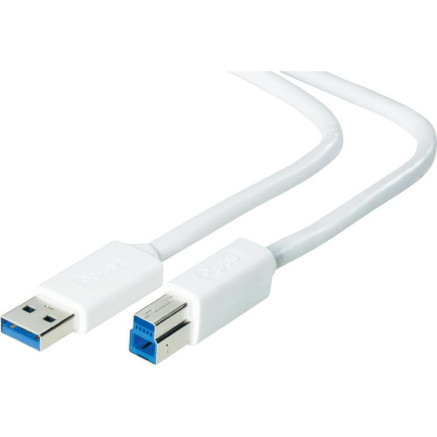 Adj 320-00020 câble USB USB 3.2 Gen 1 (3.1 Gen 1) 3 m USB A USB B Blanc