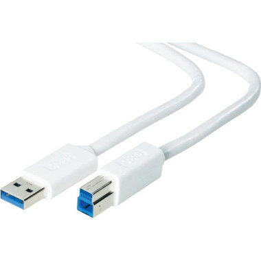 Adj 320-00020 câble USB USB 3.2 Gen 1 (3.1 Gen 1) 3 m USB A USB B Blanc