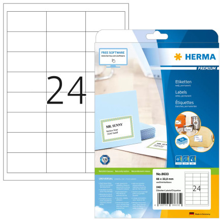 HERMA 8633 étiquette à imprimer Blanc Imprimante d'étiquette adhésive