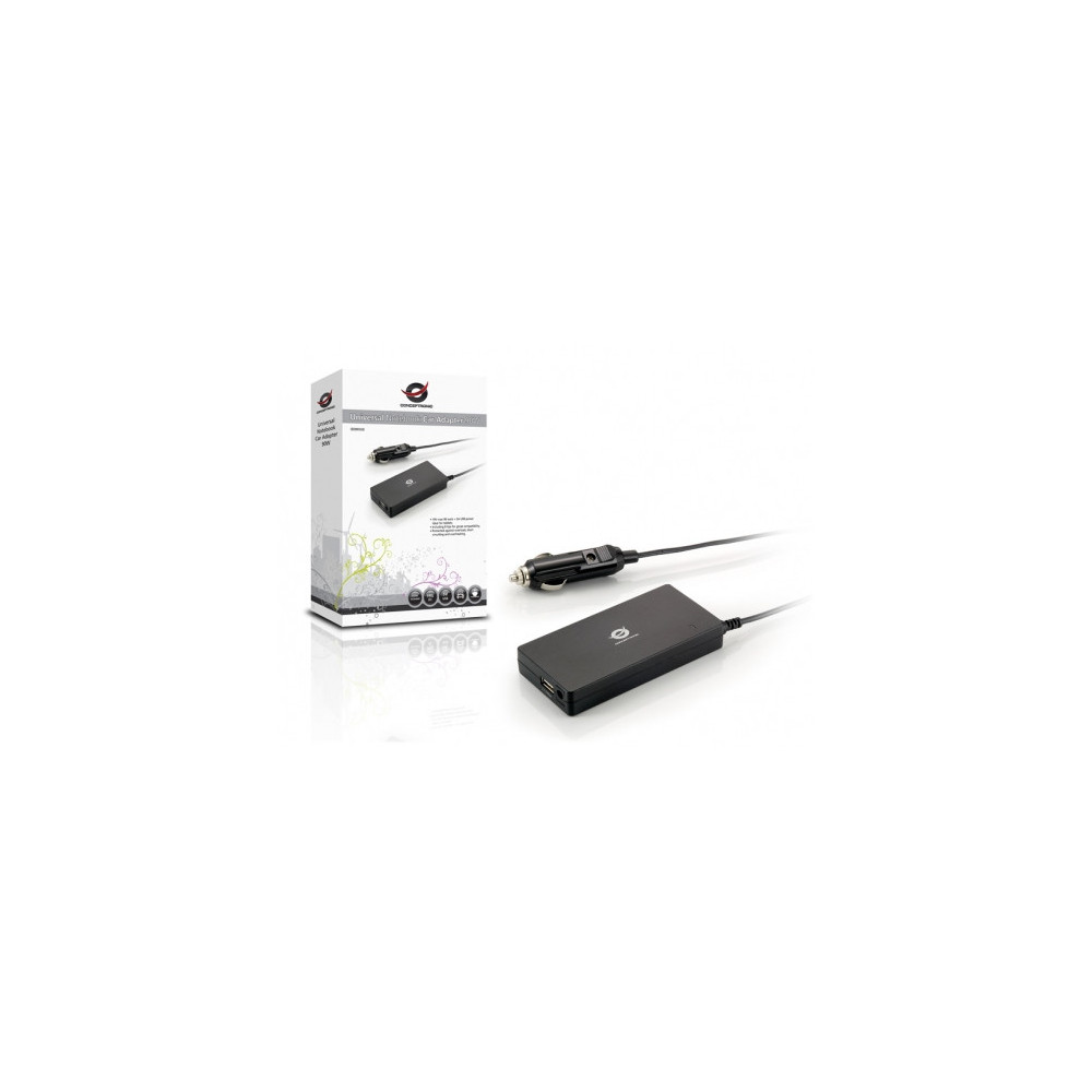 Conceptronic Universal Notebook Car Adapter, 90W adaptateur de puissance & onduleur Auto Noir