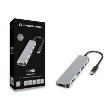 Conceptronic DONN02G station d'accueil USB 3.2 Gen 1 (3.1 Gen 1) Type-C Aluminium