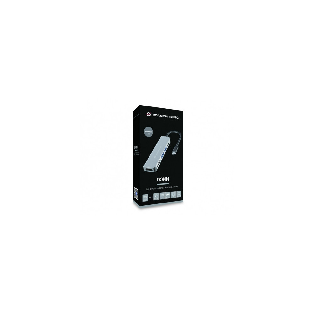 Conceptronic DONN02G station d'accueil USB 3.2 Gen 1 (3.1 Gen 1) Type-C Aluminium