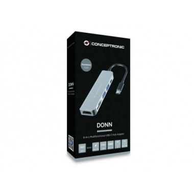 Conceptronic DONN02G station d'accueil USB 3.2 Gen 1 (3.1 Gen 1) Type-C Aluminium