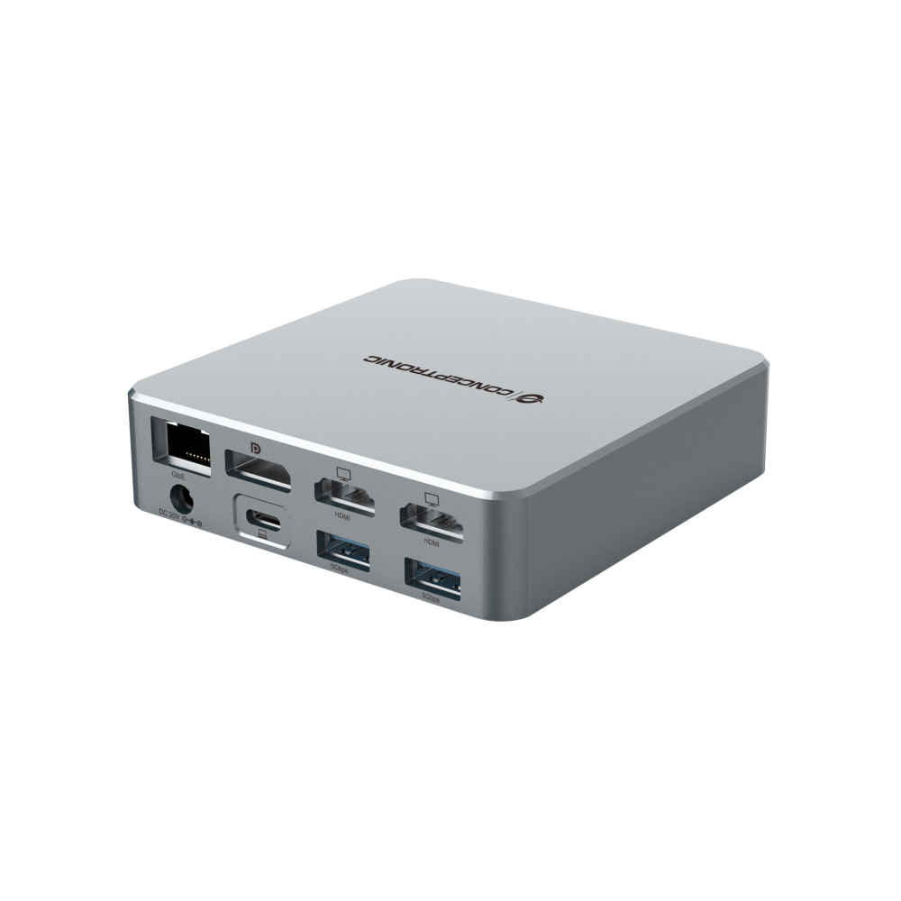 Conceptronic DONN25G station d'accueil Avec fil USB 3.2 Gen 2 (3.1 Gen 2) Type-C Argent