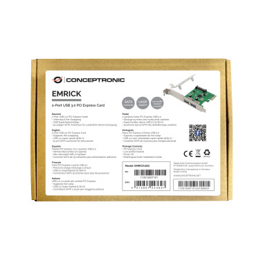 Conceptronic EMRICK06G carte et adaptateur d'interfaces Interne USB 3.2 Gen 1 (3.1 Gen 1)