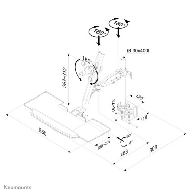 Neomounts support moniteur de bureau