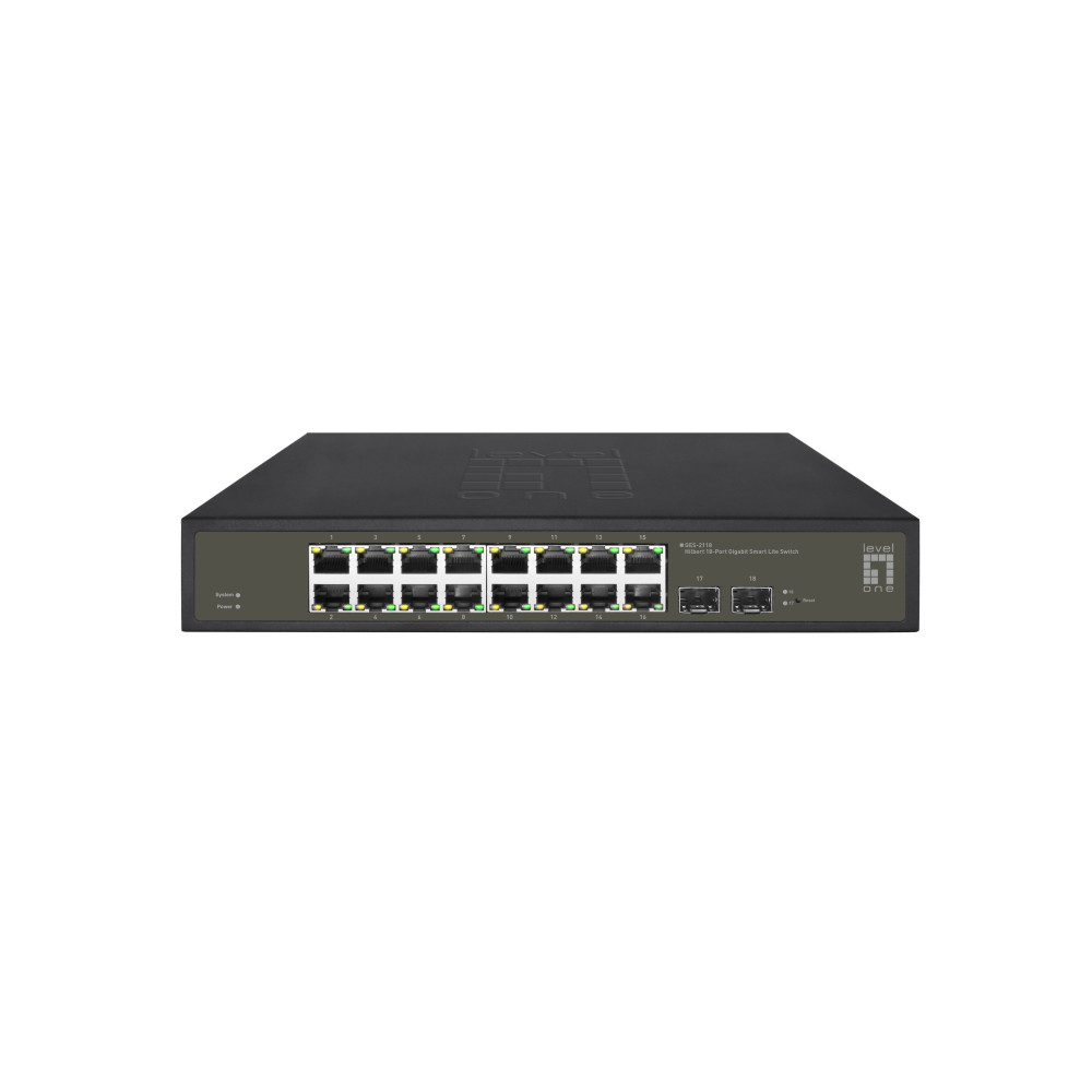 LevelOne GES-2118 commutateur réseau Géré L2 Gigabit Ethernet (10 100 1000) Noir LevelOne GES-2118 commutateur réseau Géré L2 Gigabit Ethernet (10 100 1000) Noir
