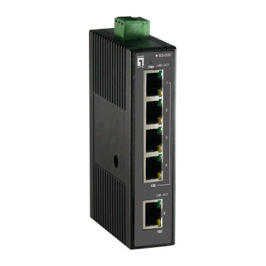 LevelOne IES-0500 commutateur réseau Non-géré Fast Ethernet (10 100) Noir