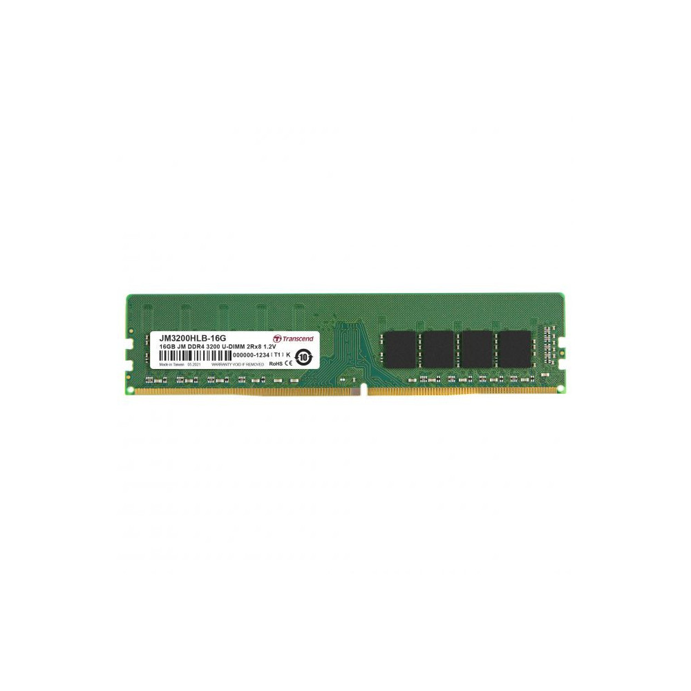 Transcend JM3200HLB-16G module de mémoire 16 Go 2 x 8 Go DDR4 3200 MHz Transcend JM3200HLB-16G module de mémoire 16 Go 2 x 8 Go DDR4 3200 MHz