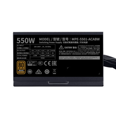 Cooler Master MWE 550 Bronze 230V V2 unité d'alimentation d'énergie 550 W 24-pin ATX ATX Noir