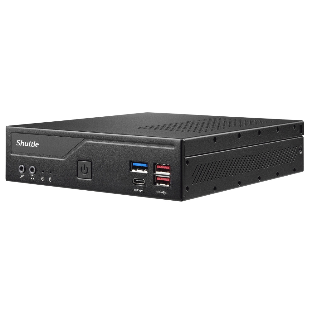 Shuttle Slim PC DH670V2 , S1700, 2x HDMI, 2x DP , 2x 2.5G LAN, 2x COM, 8x USB, 1x 2.5", 2x M.2, fonctionnement permanent 24 7,