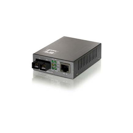 LevelOne FVT-0103TXFC convertisseur de support réseau 100 Mbit s Multimode Noir