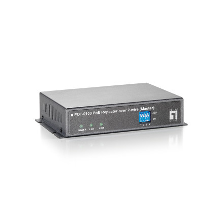 LevelOne POT-0100 prolongateur réseau Répéteur réseau Noir