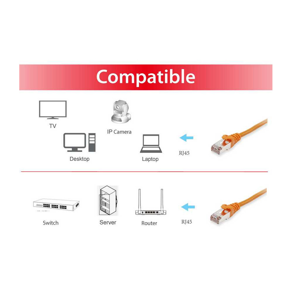 Equip 605570 câble de réseau Orange 1 m Cat6 S FTP (S-STP)
