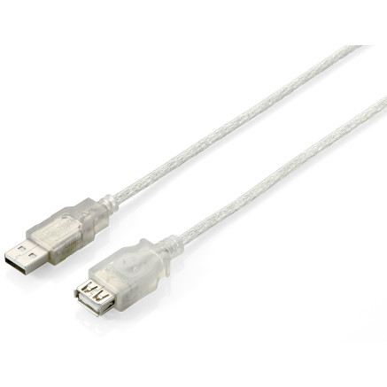 Equip 128751 câble USB USB 2.0 3 m USB A Argent, Transparent