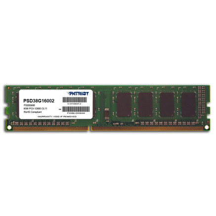 Patriot Memory DDR3 8GB PC3-12800 (1600MHz) DIMM module de mémoire 8 Go 1 x 8 Go