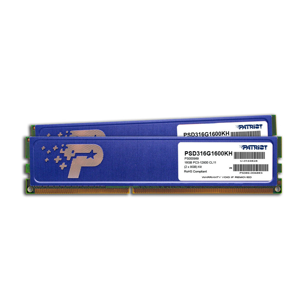Patriot Memory 16GB DDR3-1600 module de mémoire 16 Go 2 x 8 Go 1600 MHz Patriot Memory 16GB DDR3-1600 module de mémoire 16 Go 2 x 8 Go 1600 MHz