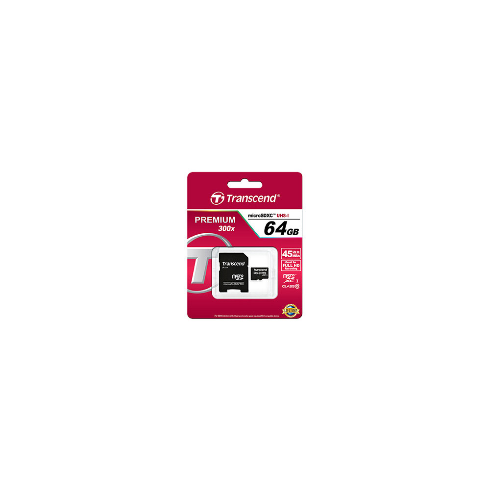Transcend TS64GUSDXC10 mémoire flash 64 Go MicroSDXC NAND Classe 10 Transcend TS64GUSDXC10 mémoire flash 64 Go MicroSDXC NAND Classe 10