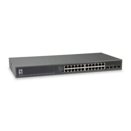 LevelOne GTP-2881 commutateur réseau Géré L3 Gigabit Ethernet (10 100 1000) Connexion Ethernet, supportant l'alimentation via