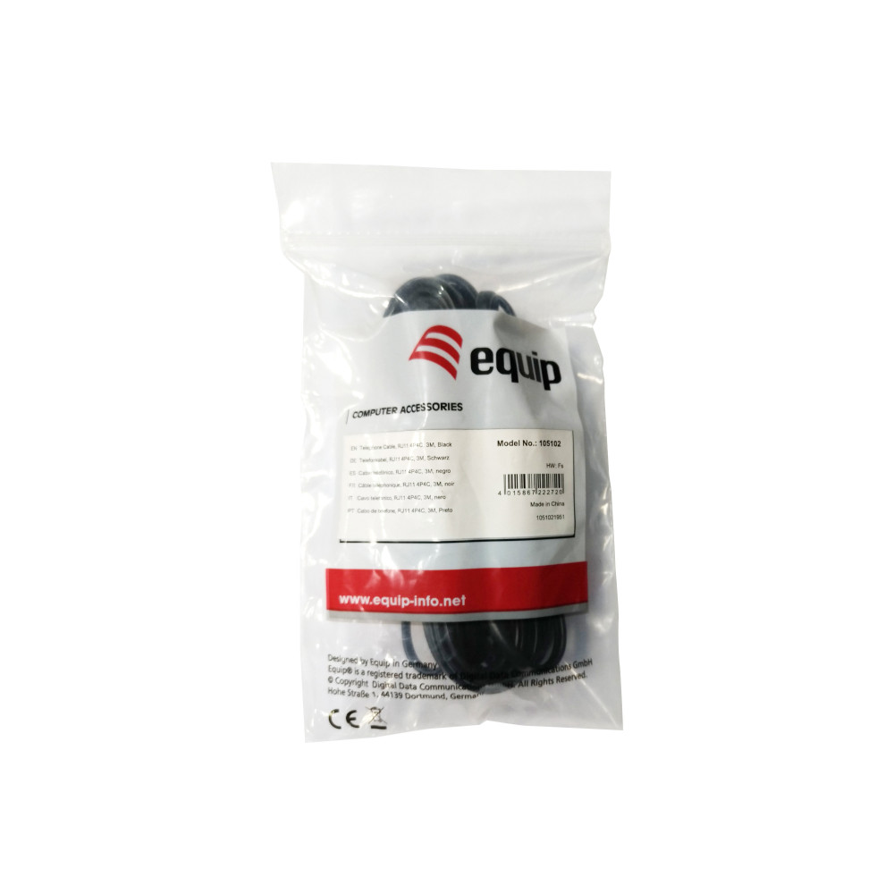 Equip 105104 câble de téléphone 5 m Noir