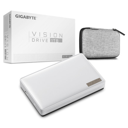 GIGABYTE Vision Drive 1TB 1 To USB Type-C 3.2 Gen 2 (3.1 Gen 2) Noir, Blanc