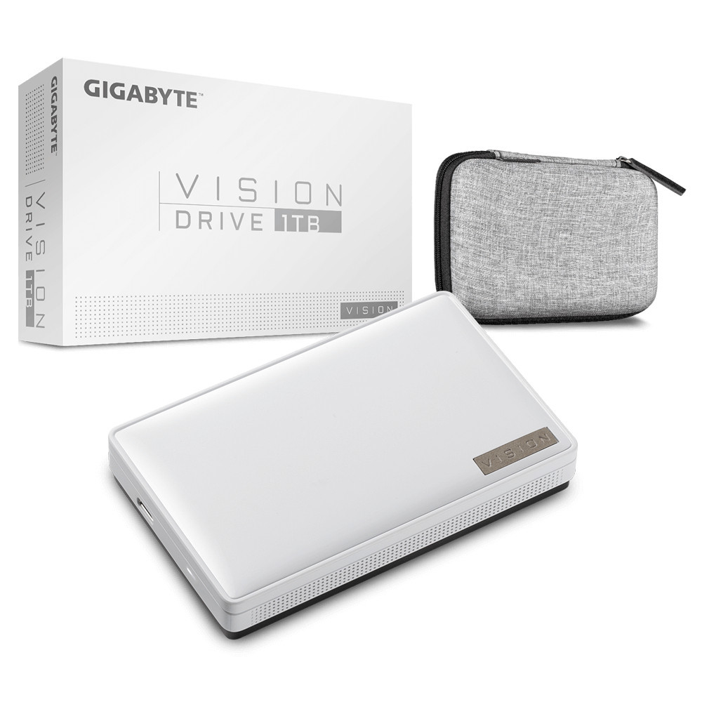 GIGABYTE Vision Drive 1TB 1 To USB Type-C 3.2 Gen 2 (3.1 Gen 2) Noir, Blanc GIGABYTE Vision Drive 1TB 1 To USB Type-C 3.2 Gen 2 (3.1 Gen 2) Noir, Blanc