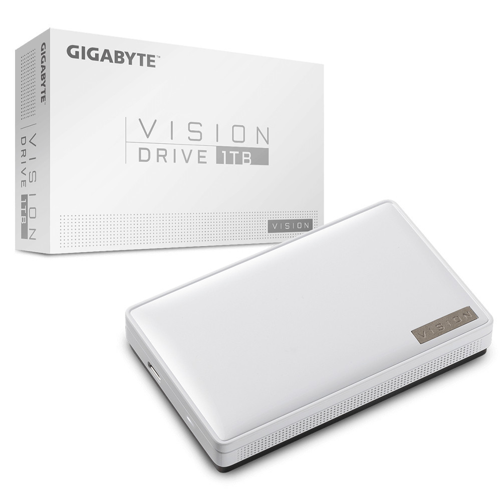 GIGABYTE Vision Drive 1TB 1 To USB Type-C 3.2 Gen 2 (3.1 Gen 2) Noir, Blanc