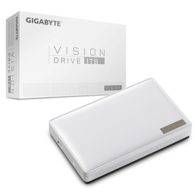 GIGABYTE Vision Drive 1TB 1 To USB Type-C 3.2 Gen 2 (3.1 Gen 2) Noir, Blanc