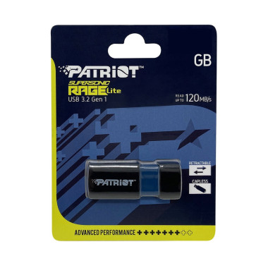 Patriot Memory Supersonic Rage Lite lecteur USB flash 64 Go USB Type-A 3.2 Gen 1 (3.1 Gen 1) Noir, Bleu