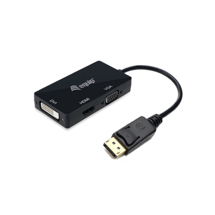 Equip 133441 câble vidéo et adaptateur 0,24 m DisplayPort DVI-D + VGA (D-Sub) + HDMI Noir